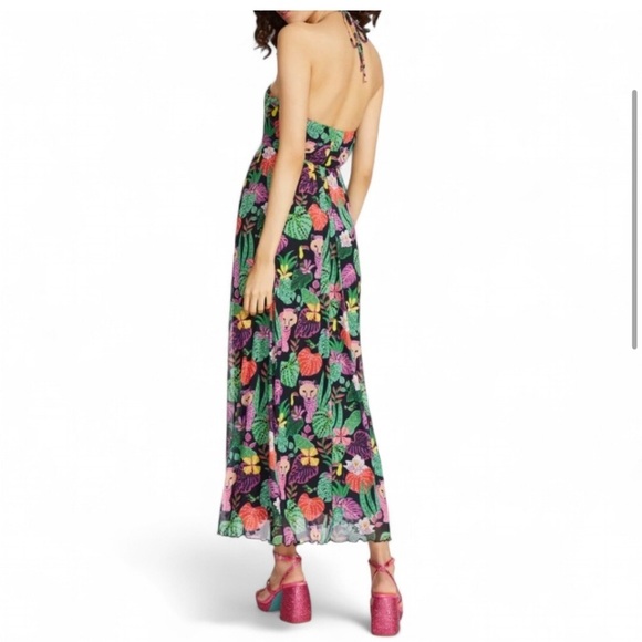 BETSEY JOHNSON Toucans & Leopards Fine
Mesh Maxi Halter Dress fairy - Picture 3 of 15